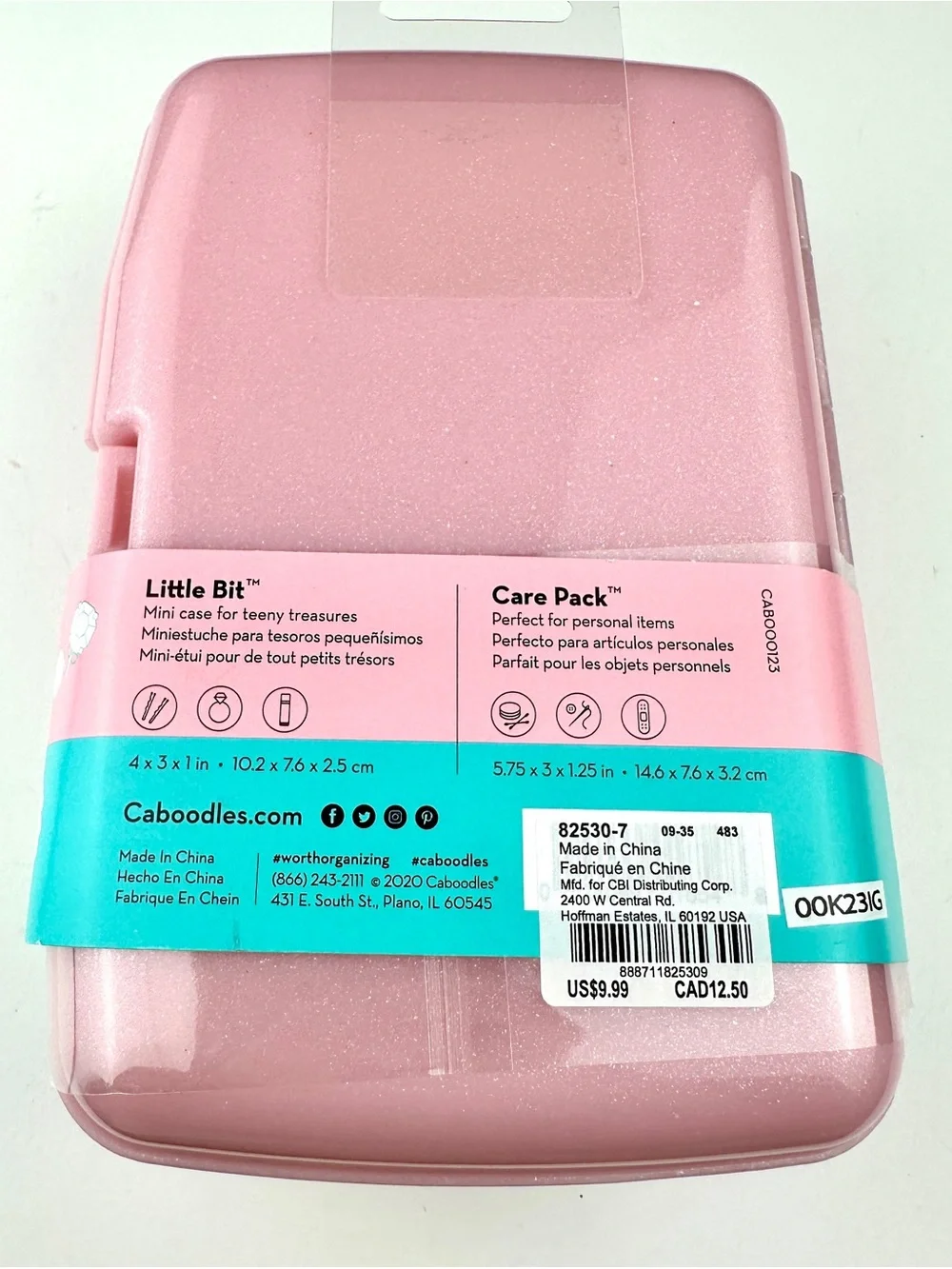 Caboodles Care Pack & Little Bit 2pc Pink Glitter Mini Cosmetic Cases NWT